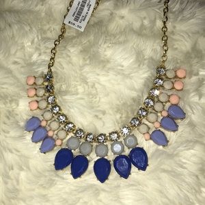 Blue toned spikey statement necklace